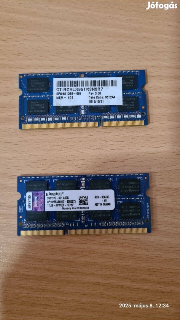 2db 4GB DDR3 1600MHz PC3-12800 2Rx8 1.5V Sodimm 204-Pin