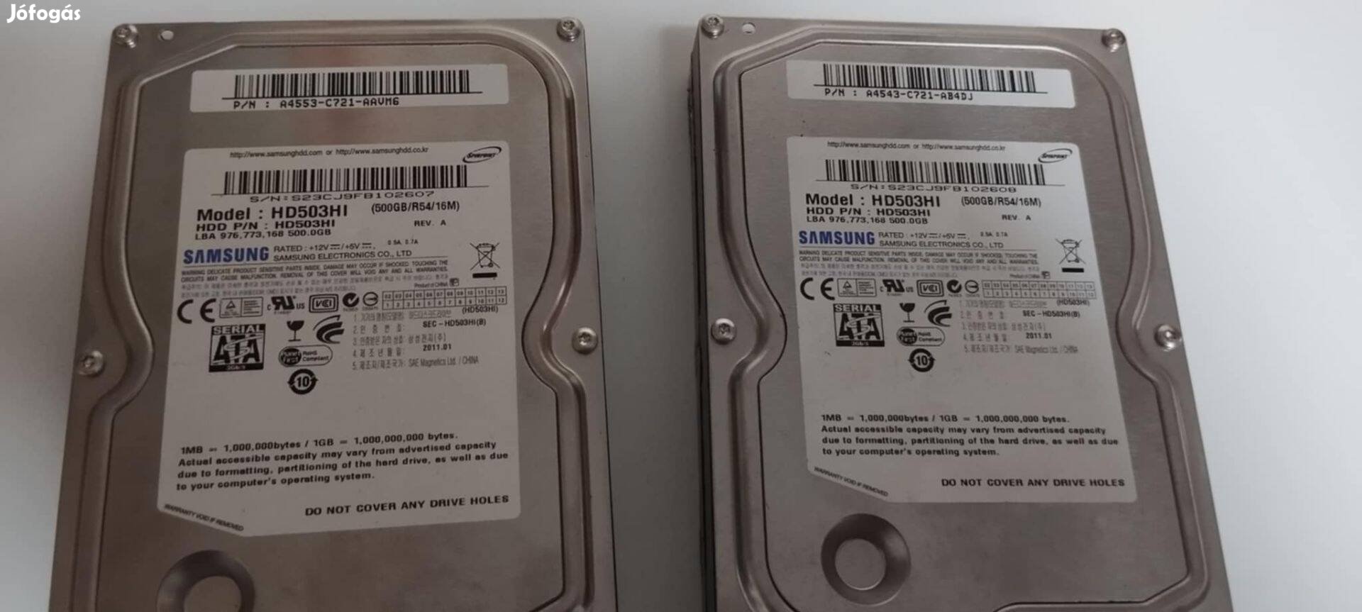 2db 500gb Samsung HDD eladó