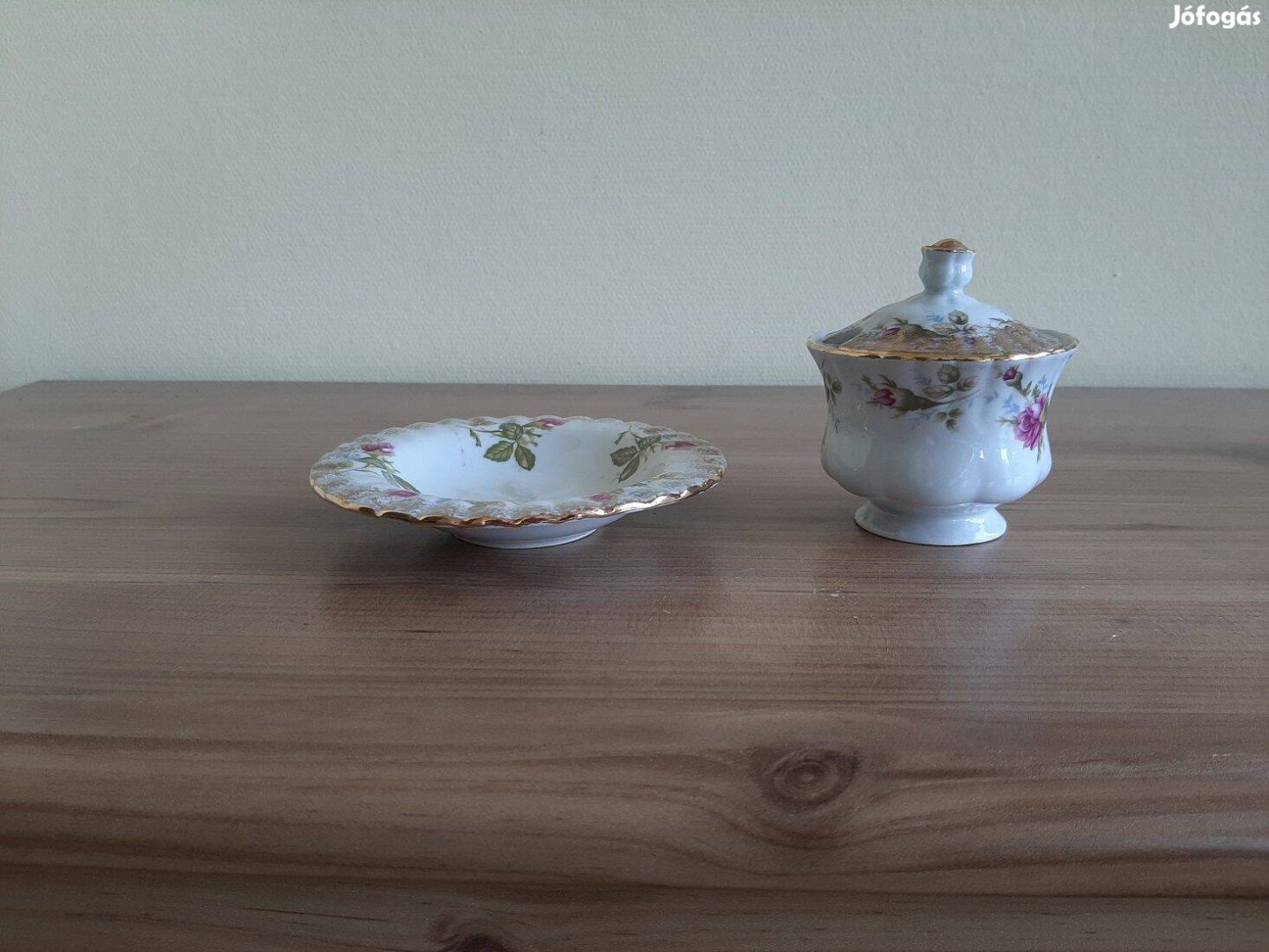 2db Chodziez lengyel porcelán cukortartó tálka