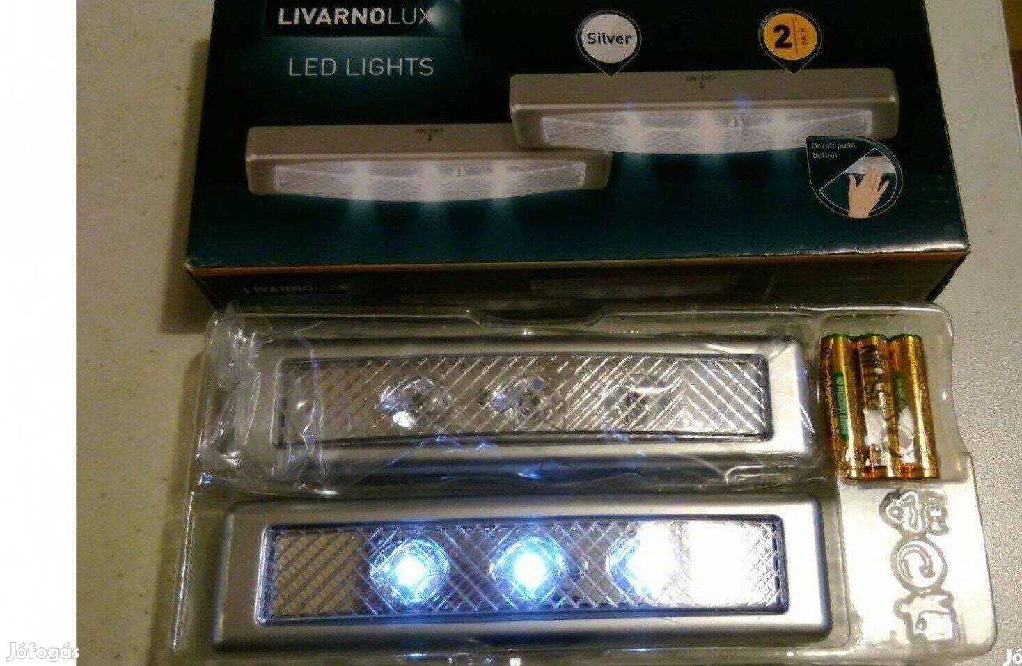 2db LED lámpa nyomókapcsolós egyben Új