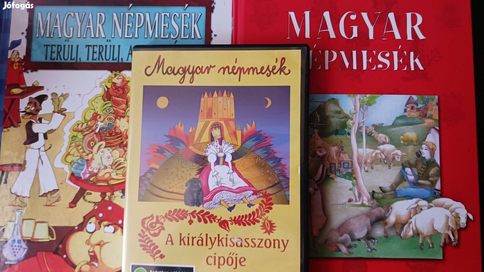 2db Magyar Népmesék mesekönyv + 1db DVD meselemez