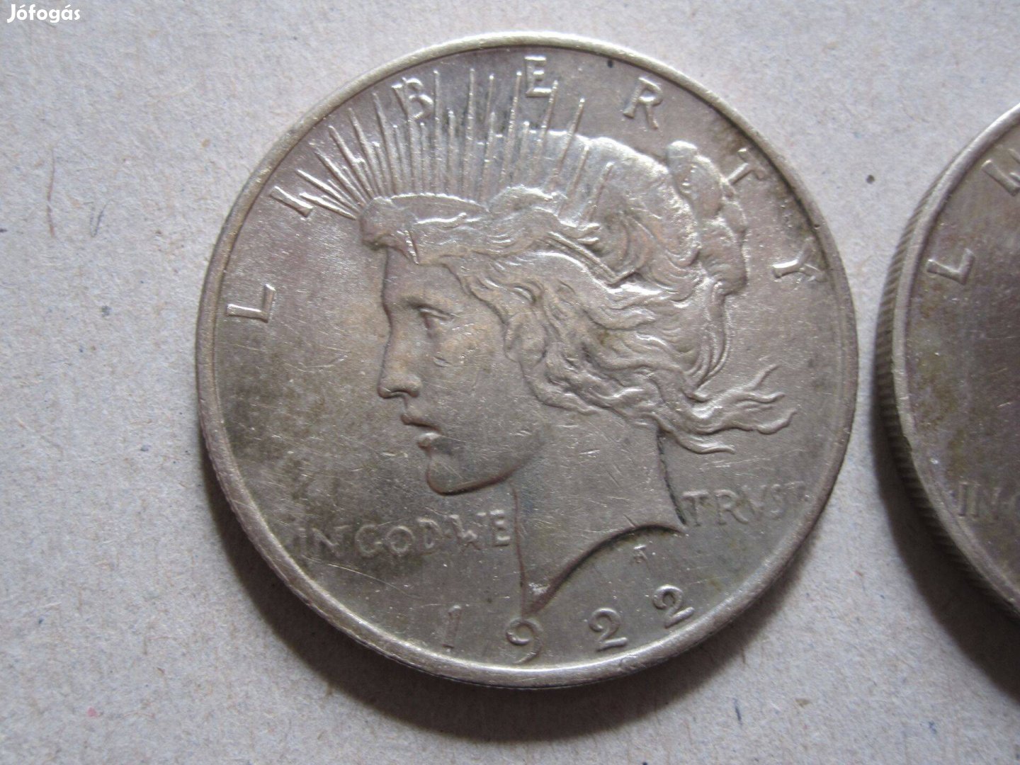 2db USA Peace dollar 1922-23 0.900 ezüst