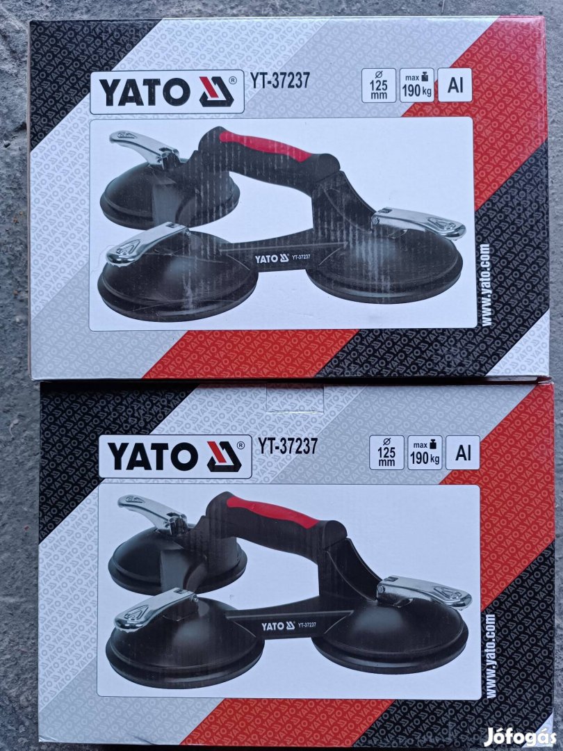 2db Yato Vákuumos ablakemelő/üvegfogó 3x125mm 190kg (Yt-37237)