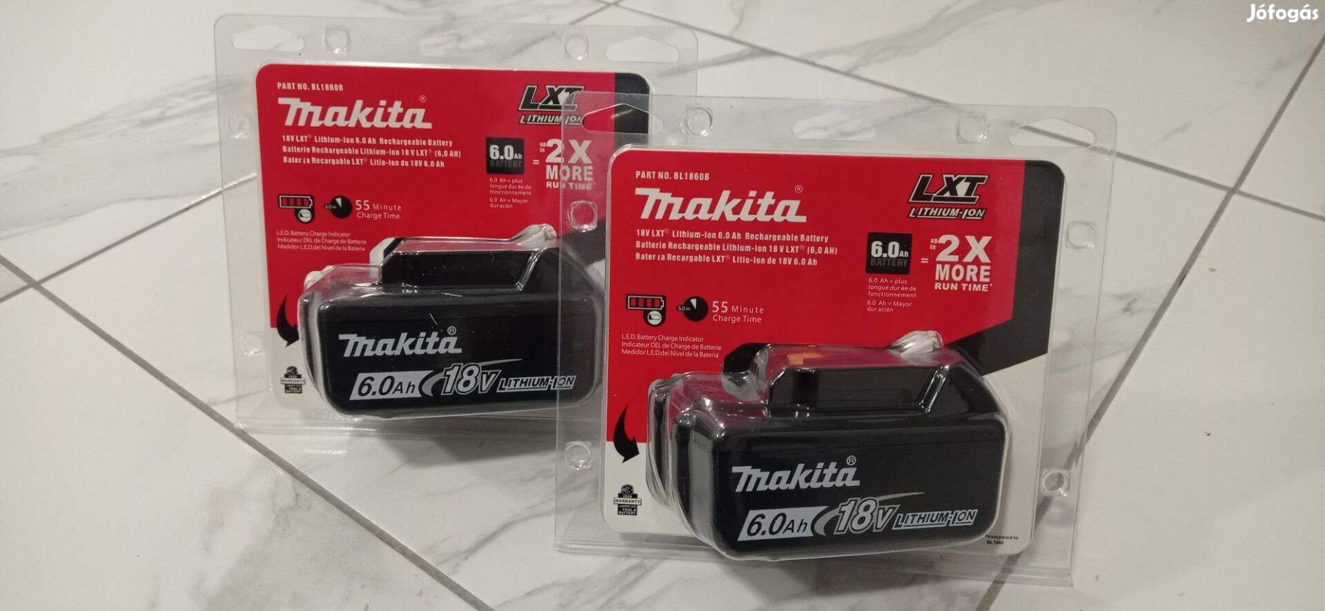 2db. Makita Lxt 6Ah akkumulátor BL1860B