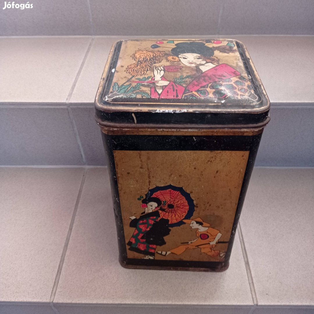 2db antik fémdoboz, japán kabuki képekkel, eladó Csepelen