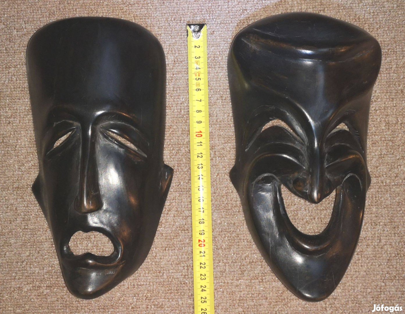 2db faragott afrikai maszk (fa) 25cm eladó
