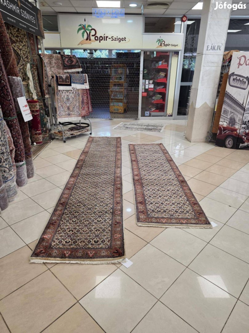 2db-os kézi csomózású 83x405+80x300 gyapjú perzsa szőnyeg szett MZ467