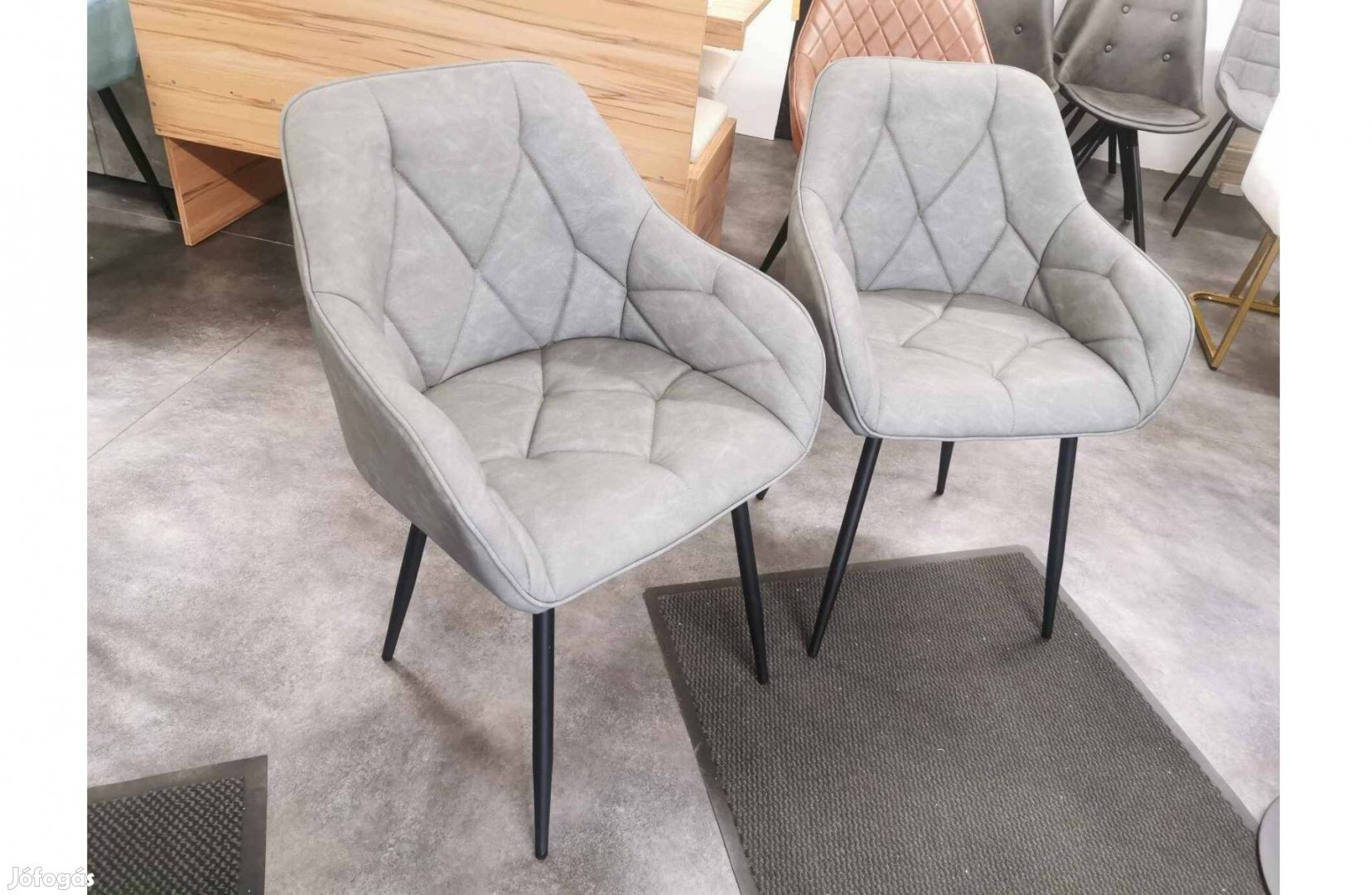 2db szürke design karos szék(új)