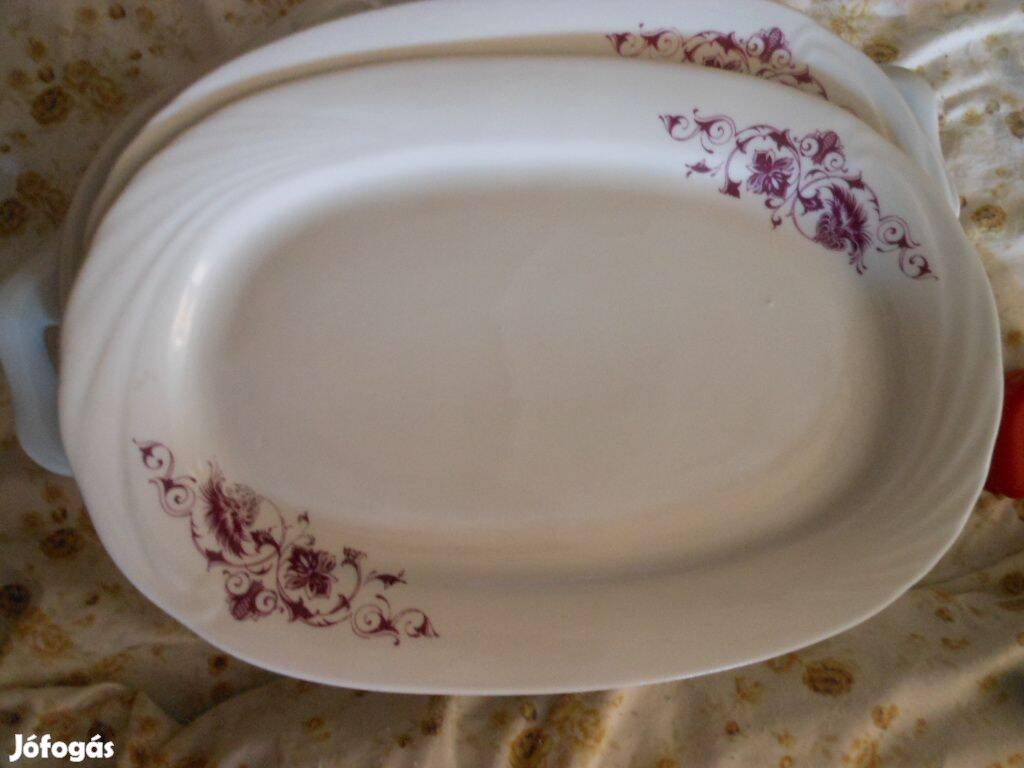 2db új nagy porcelán ovális kínáló tányér tál jelzett
