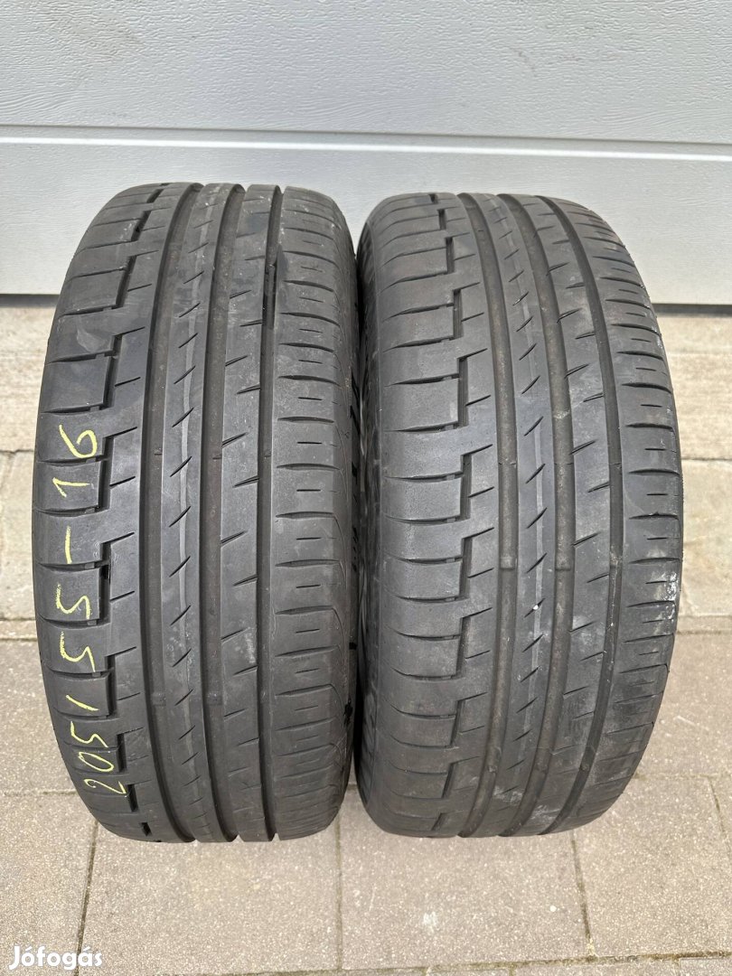 2db újszerű 205/55 R16 6,6mm Contipremiumcontact 6 nyári gumi eladó!
