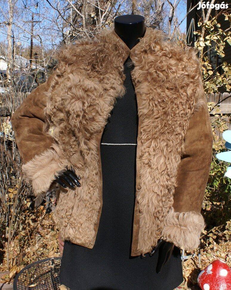 2in1 mindkét oldalán hordható valódi szőrme velúr bőr irha kabát bunda