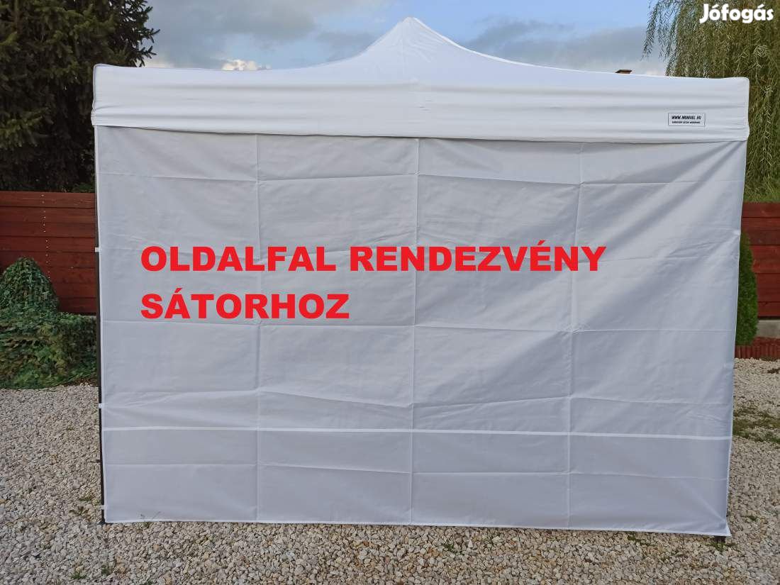 2m oldalfal tépőzáras fehér oldalponyva rendezvény sátorhoz