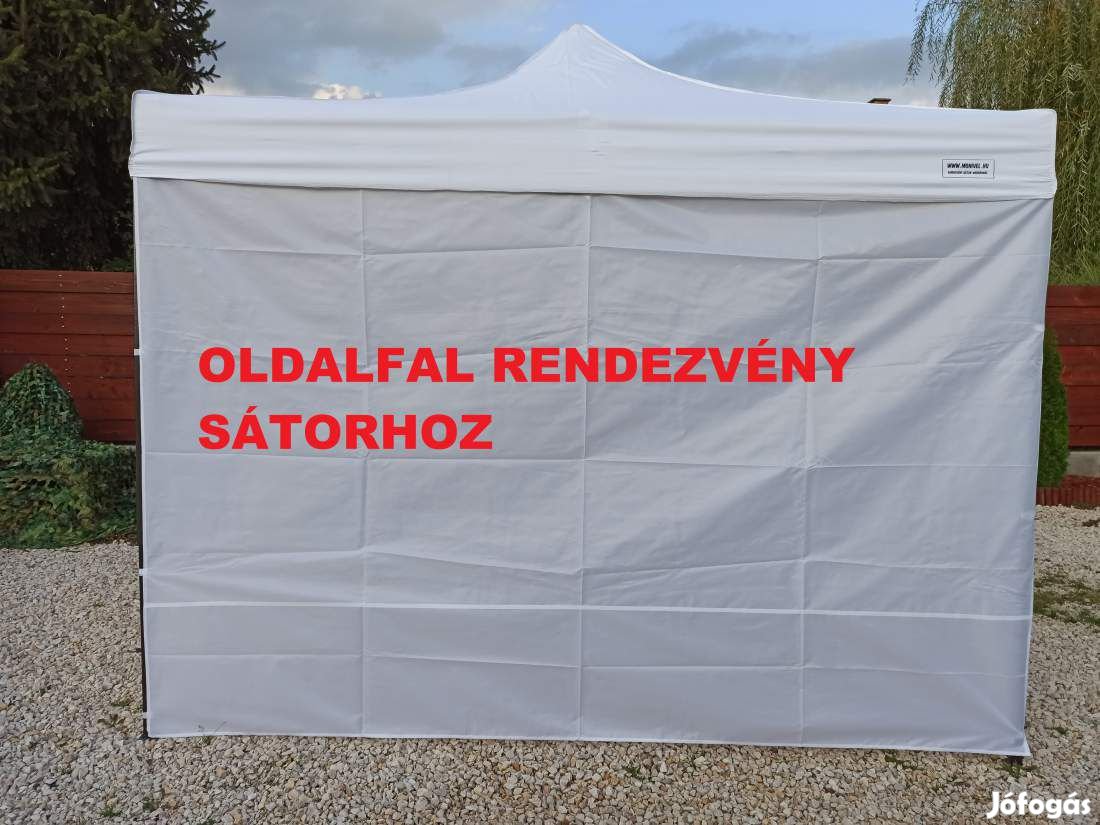 2m oldalfal tépőzáras fehér oldalponyva rendezvény sátorhoz