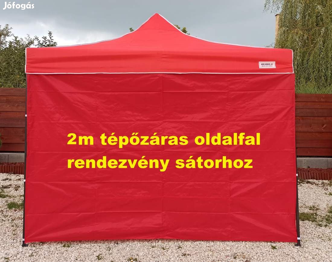 2m oldalfal tépőzáras piros oldalponyva rendezvény sátorhoz