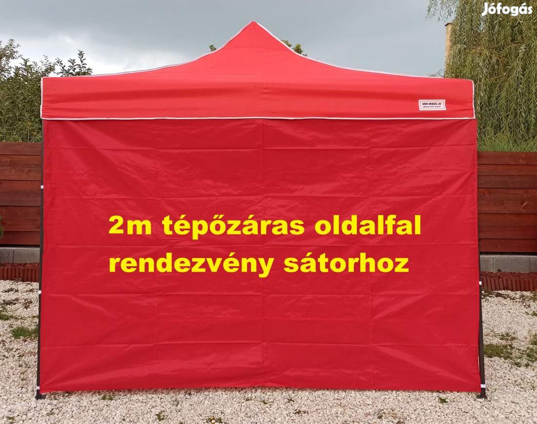 2m oldalfal tépőzáras piros oldalponyva rendezvény sátorhoz