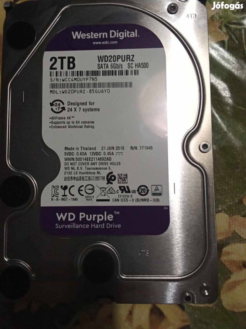 2tb 3,5 hdd 100/100 postával