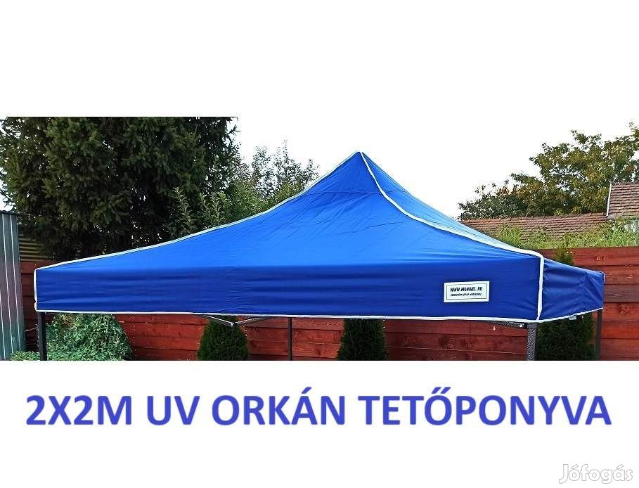 2x2 UV állóbb orkán kék tetőponyva kerti pavilonhoz rendezvény piaci