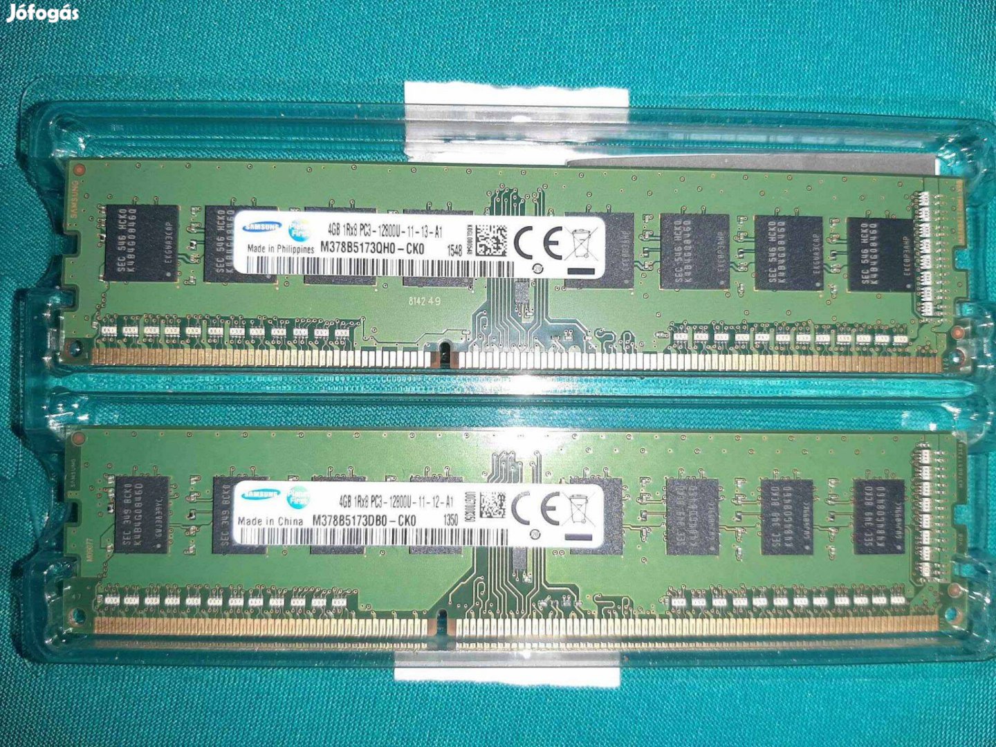 2x4GB (8GB) Dual Channel-hez Samsung PC3-12800U 1600Mhz DDR3