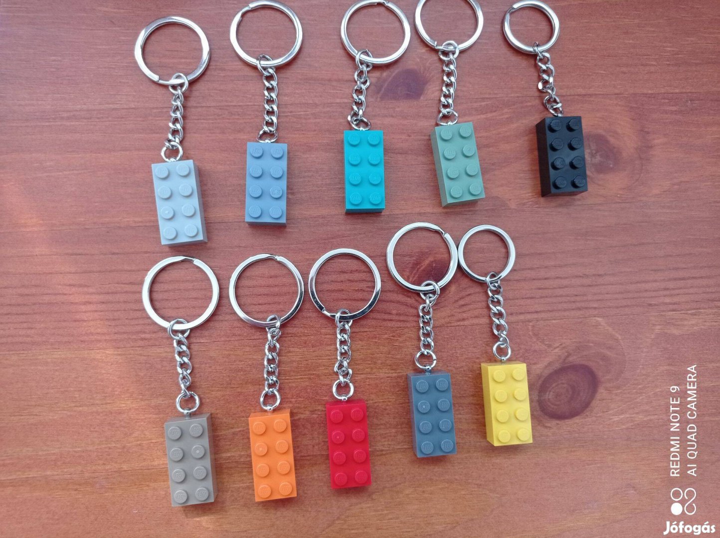 2x4 lego kocka kulcstartó vegyes színben
