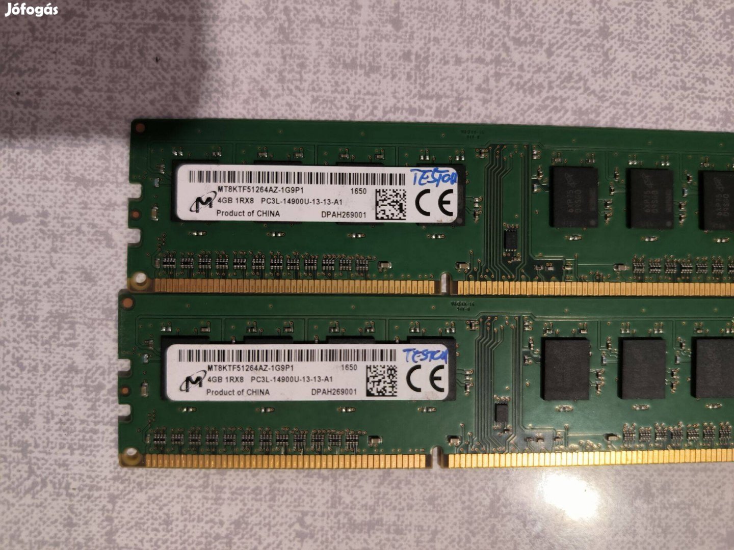 2x 4GB DDR3 1866 MHz Micron - tesztelt, hibátlan, próbagar