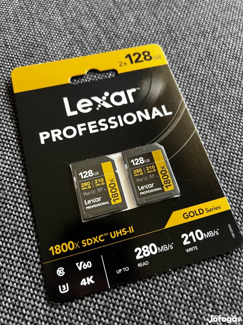 2x Lexar 128gb 1800x SD kártya Új!