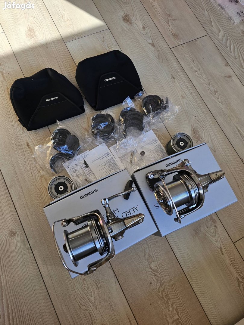 2x Újszerű Shimano aero technium mgs 14000 xsd horgászorsó 