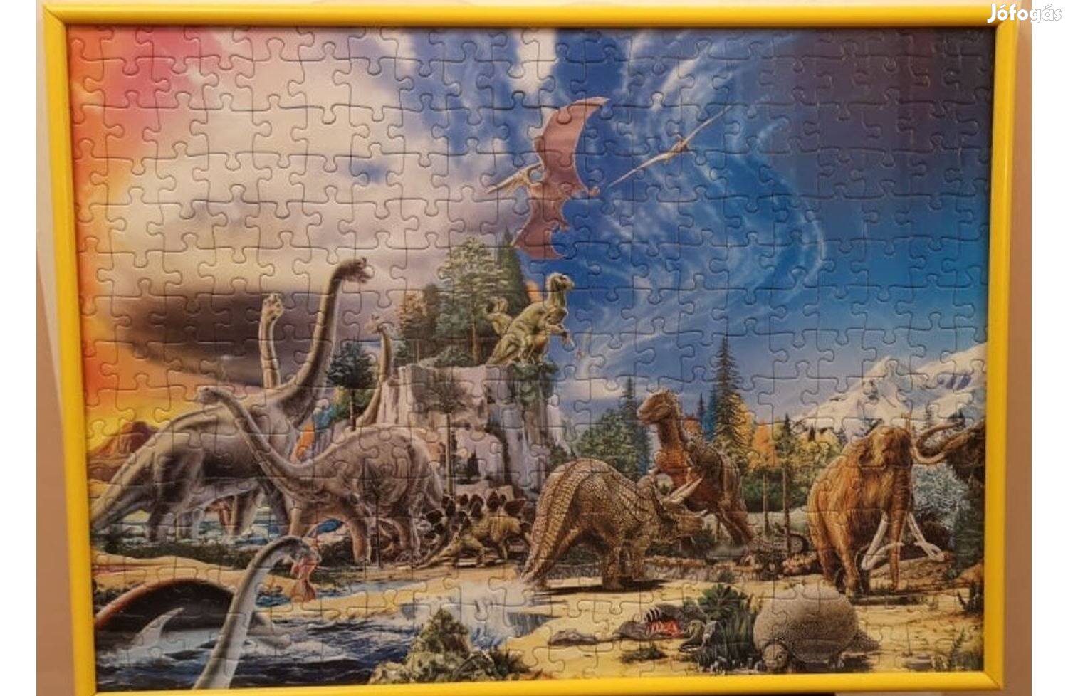 300 db-os dinoszauruszos Ravensburger puzzle kép kerettel együtt, 50x3