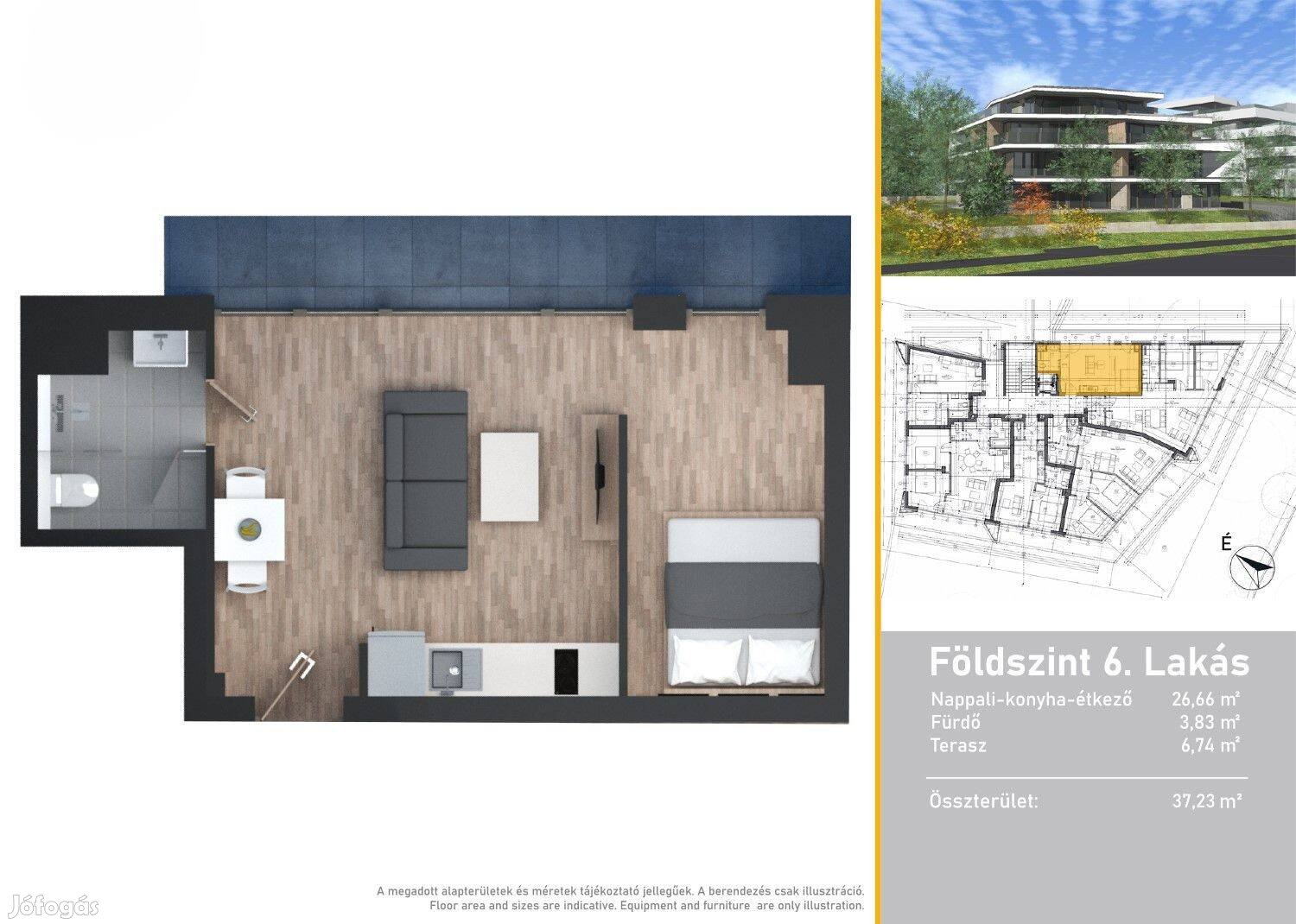 30,49 nm luxuslakás 6,74 nm-es terasszal eladó Alsóörsön