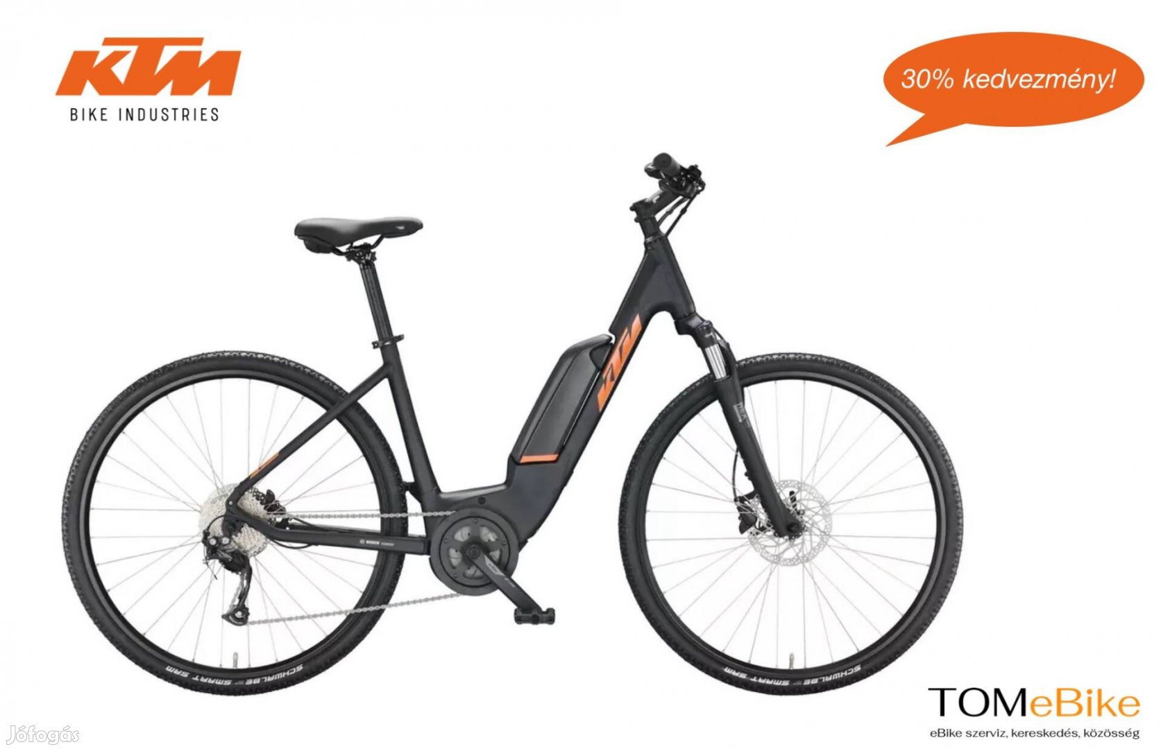 30% kedvezmény! Új KTM Macina Cross A410 ebike (2022), Matt Black