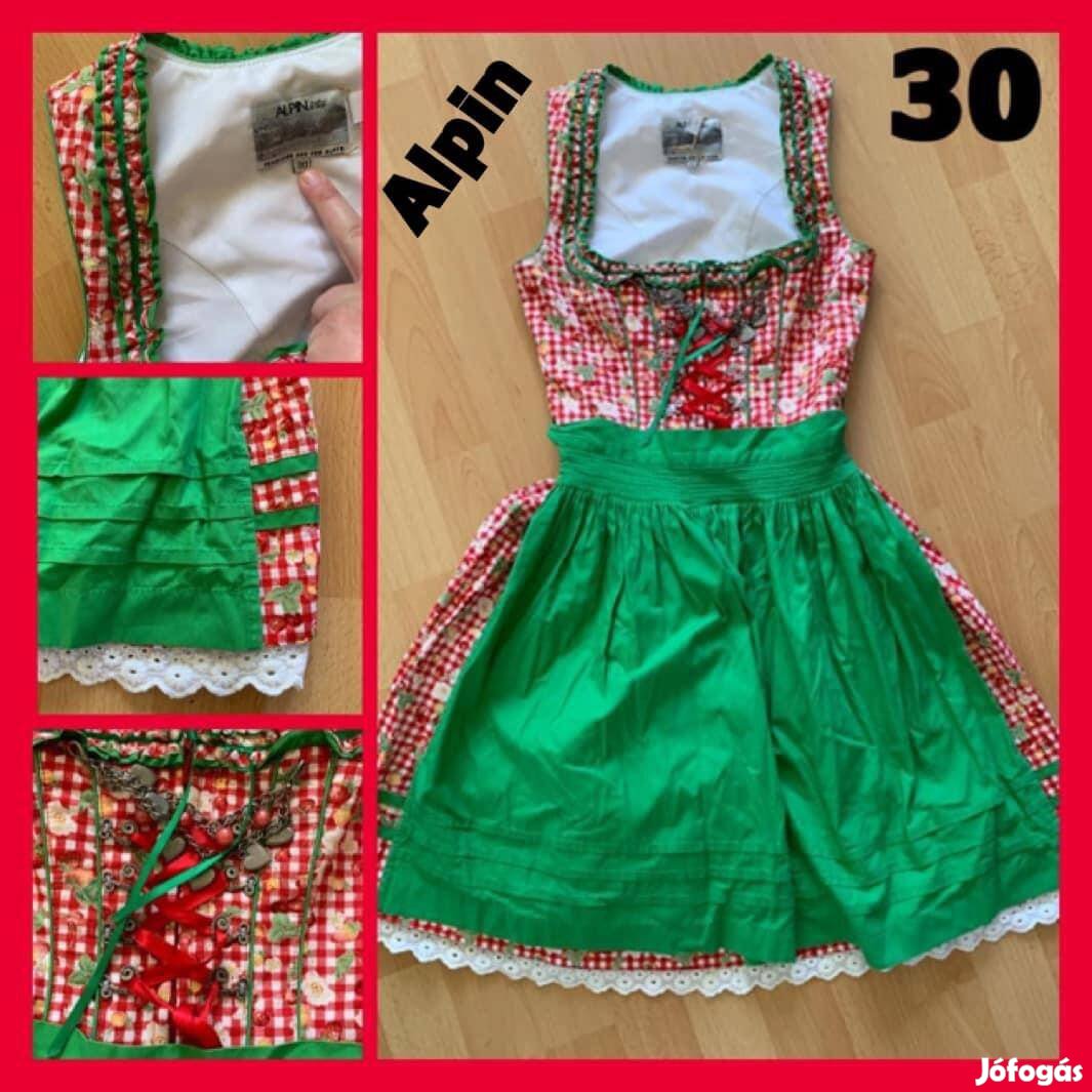 30-as piros mintás Dirndl ruha /Alpin/