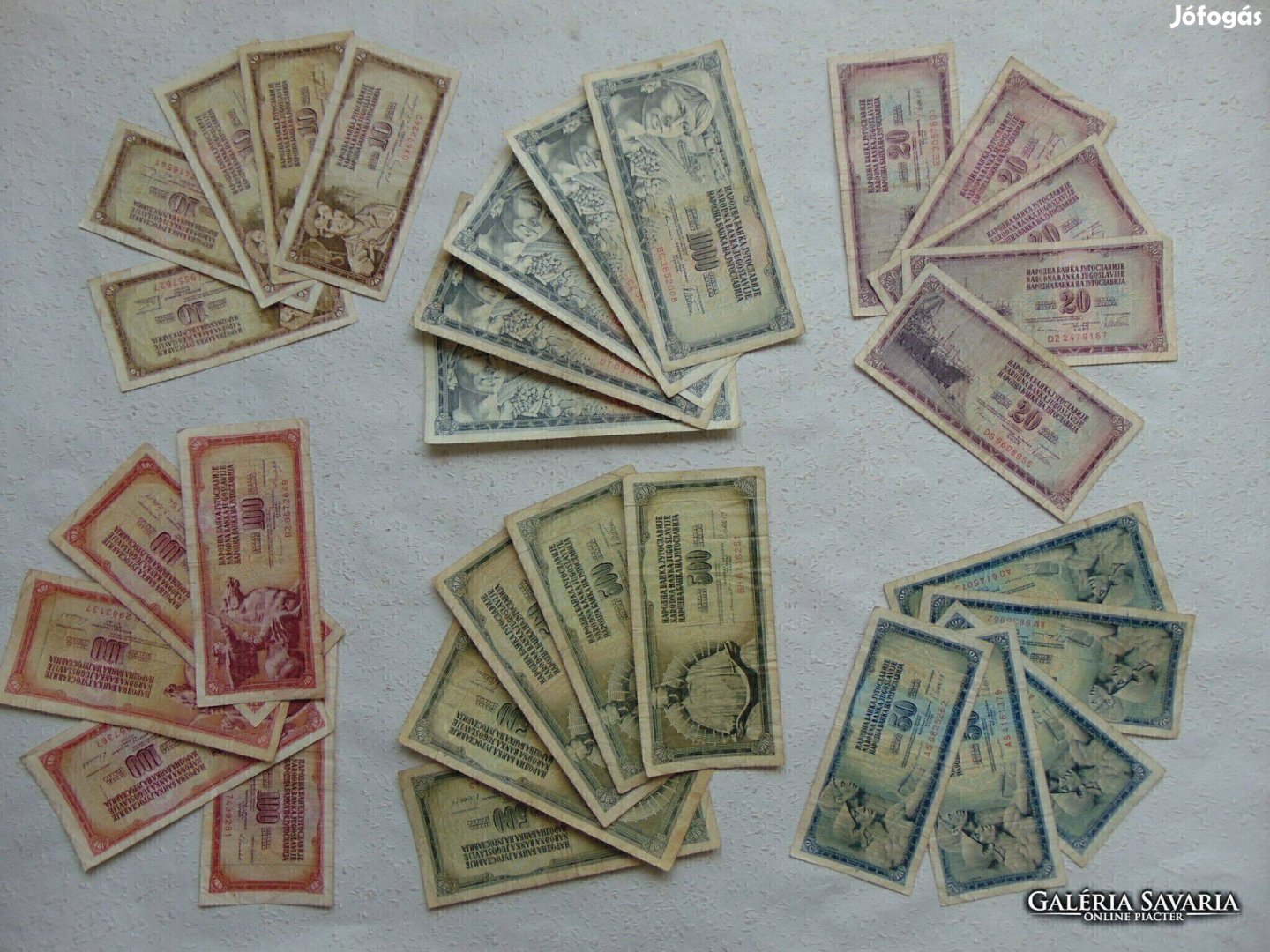 30 darab dinár bankjegy LOT ! Használt bankjegyek Kép