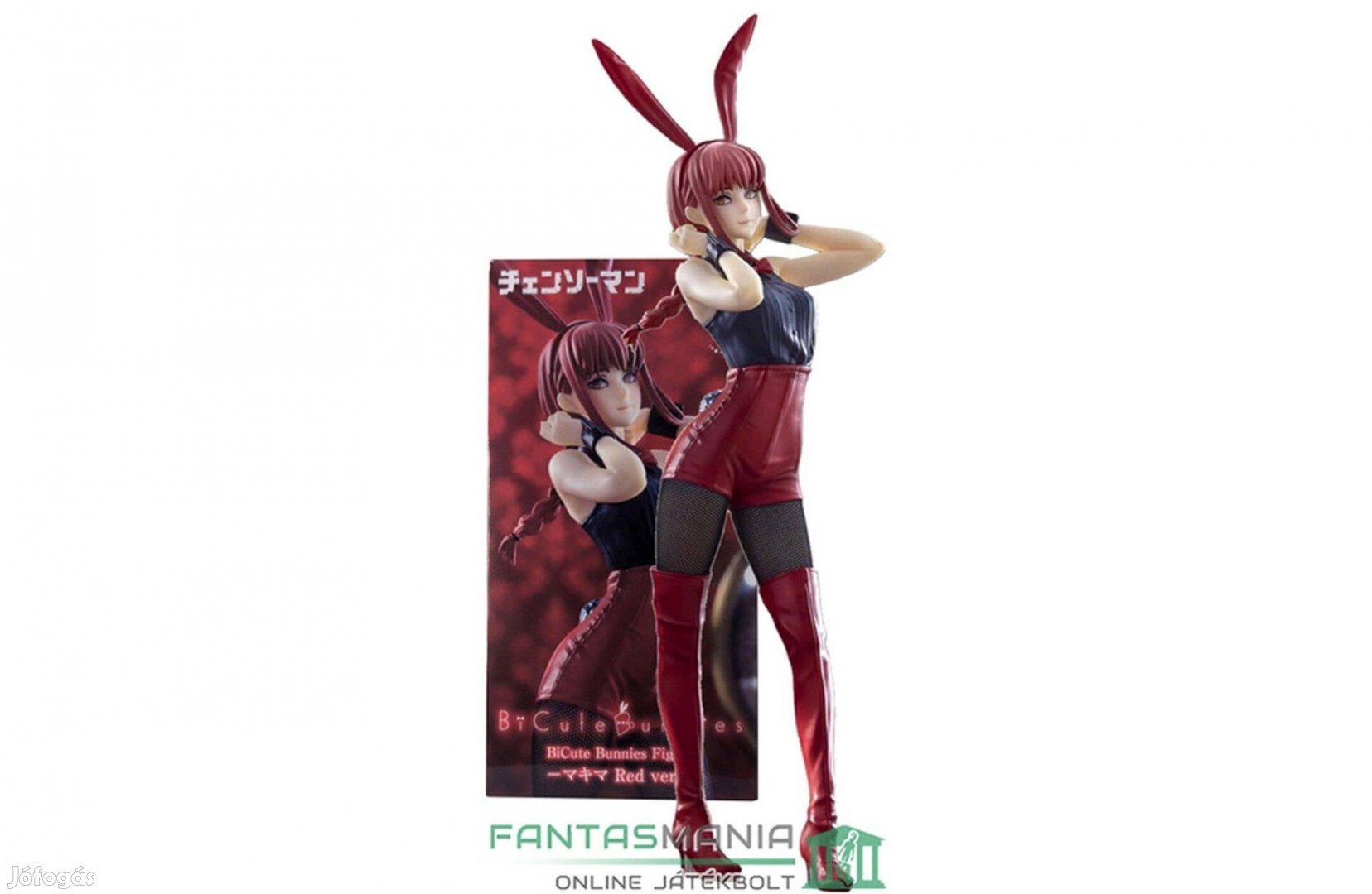 30cm Anime figura Chainsaw Man Makima vörös nyuszi ruhában