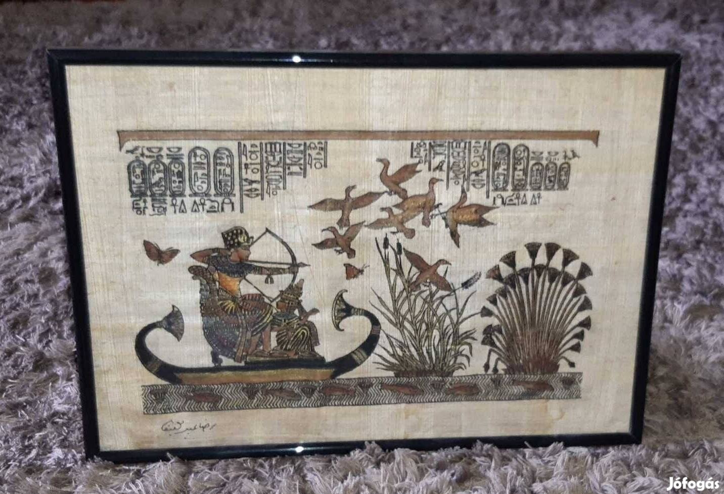 30x22 cm egyiptomi papirusz kép szép állapotban eladó