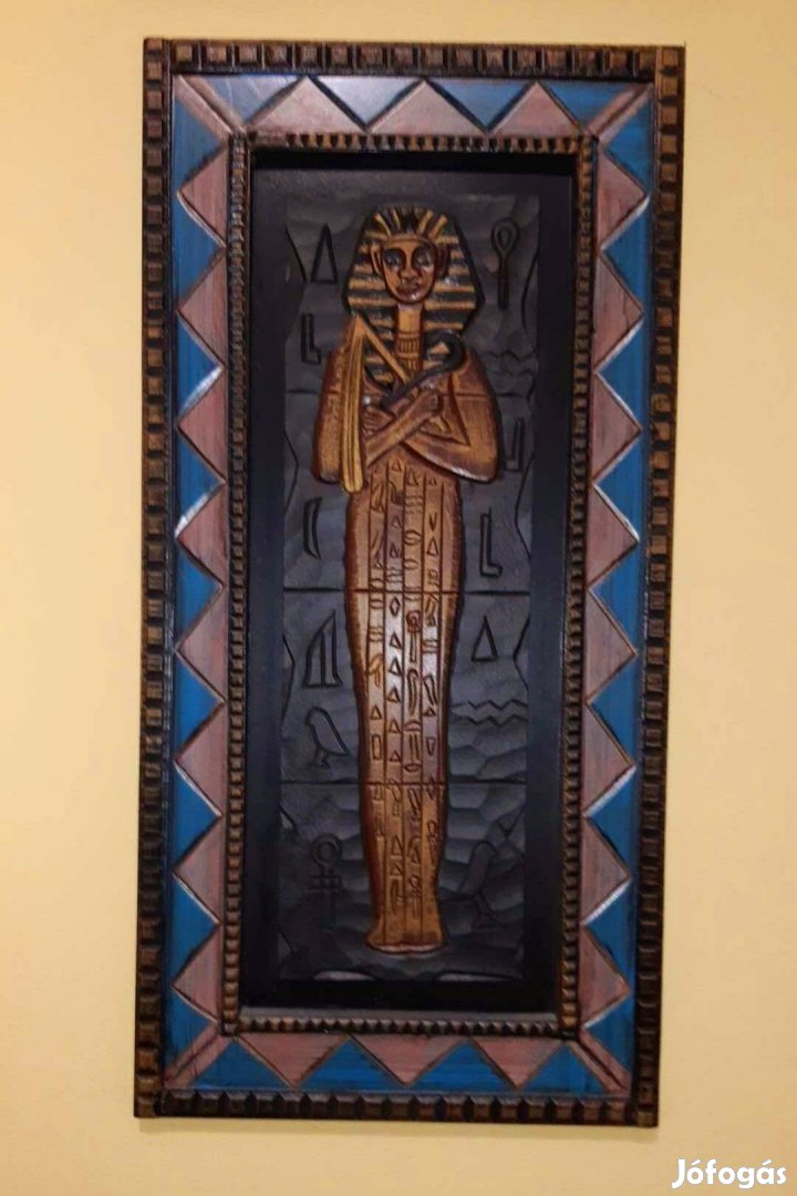 30x60 cm fa egyiptomi falidísz szép állapotban eladó