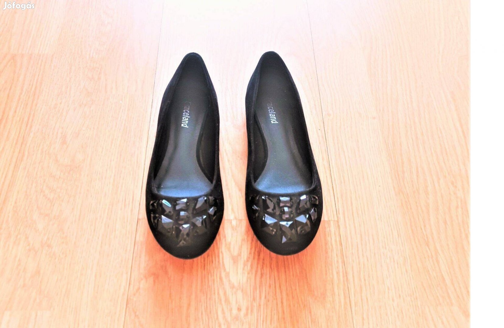 31 bth:20 cm Újszerű 1kéz Deichman cuki köves fekete alkalm cipő