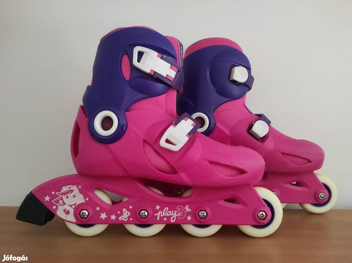 32 - 34 görkorcsolya Decathlon Oxelo Roller Play 3 Pink Purple