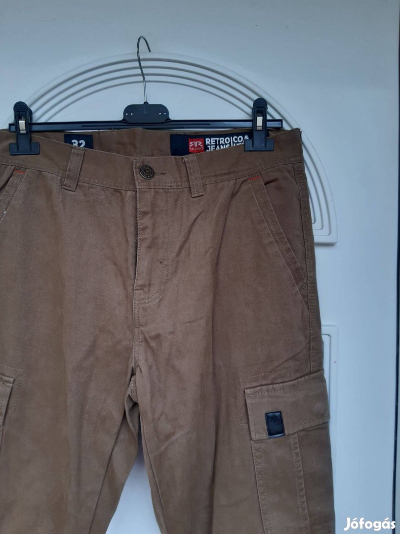 32-es Retro Jeans barna zsebes férfi nadrág