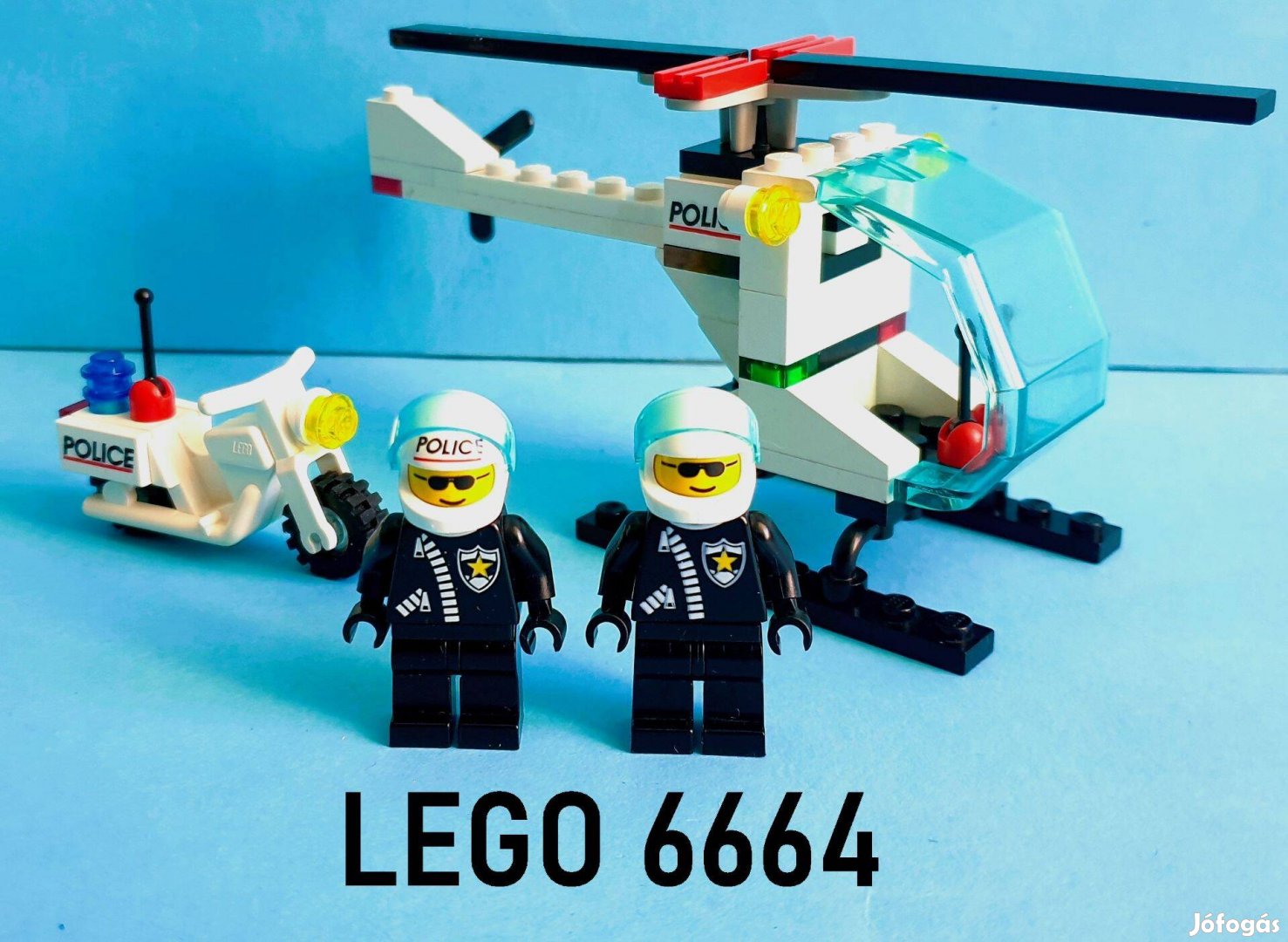 32 éves LEGO System 6664 Chopper Cops (1993), hiánytalan