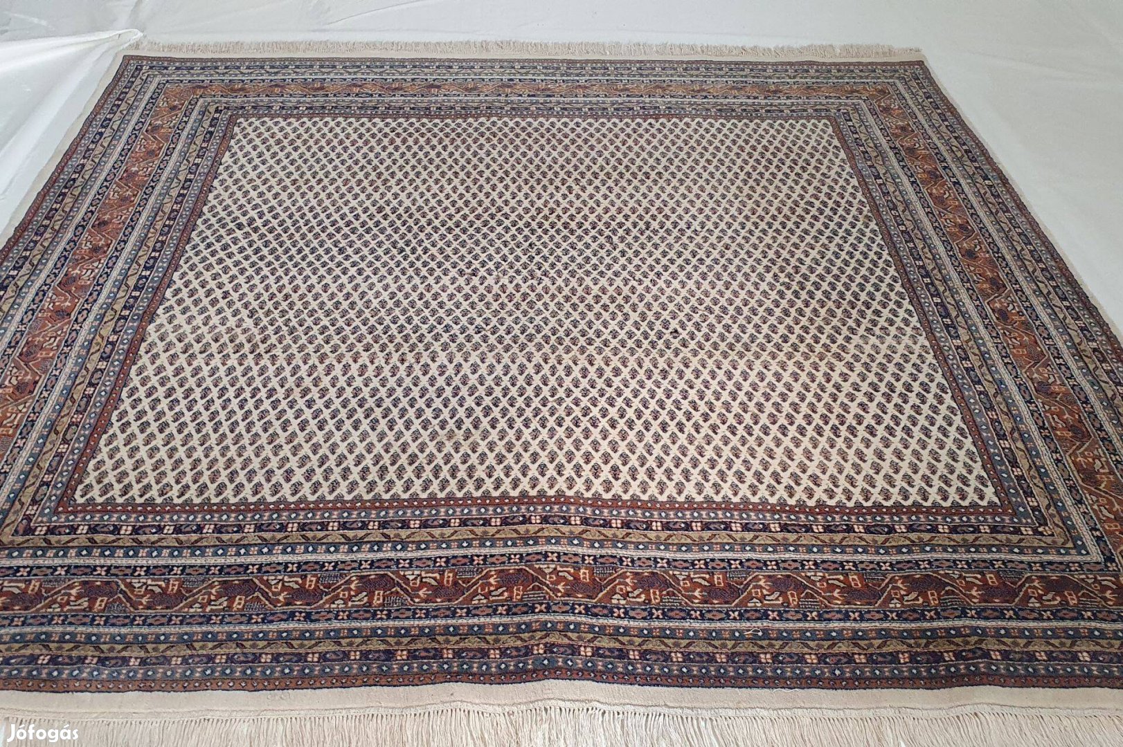 3337 Hindu Mir Négyzet kézi csomózású gyapjú perzsa szőnyeg 275X275CM