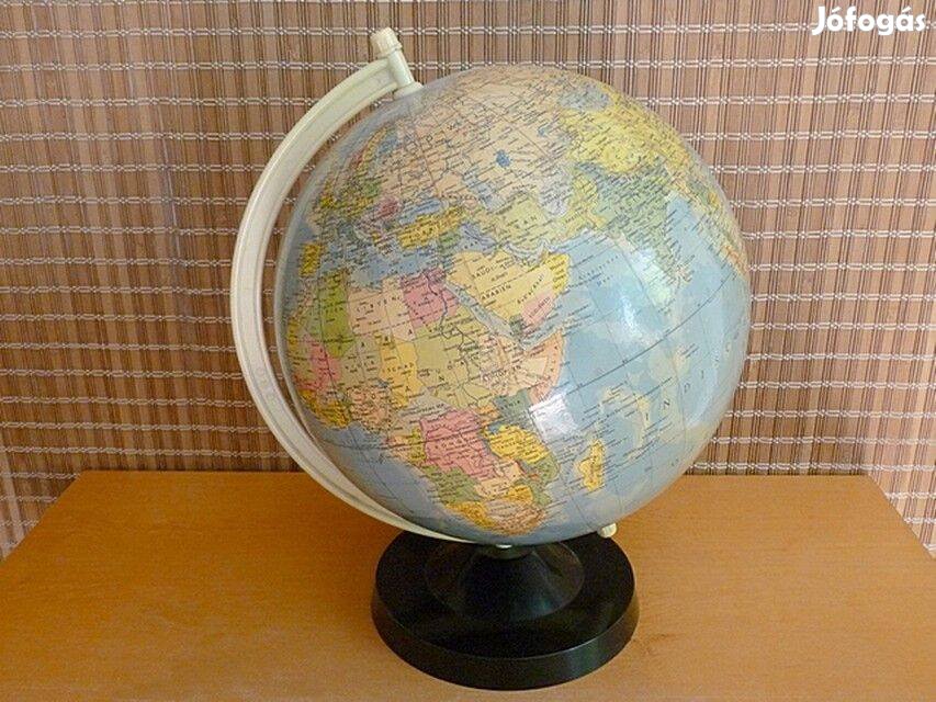 33 cm-es földgömb politikai térképpel, az 1970-es évekből