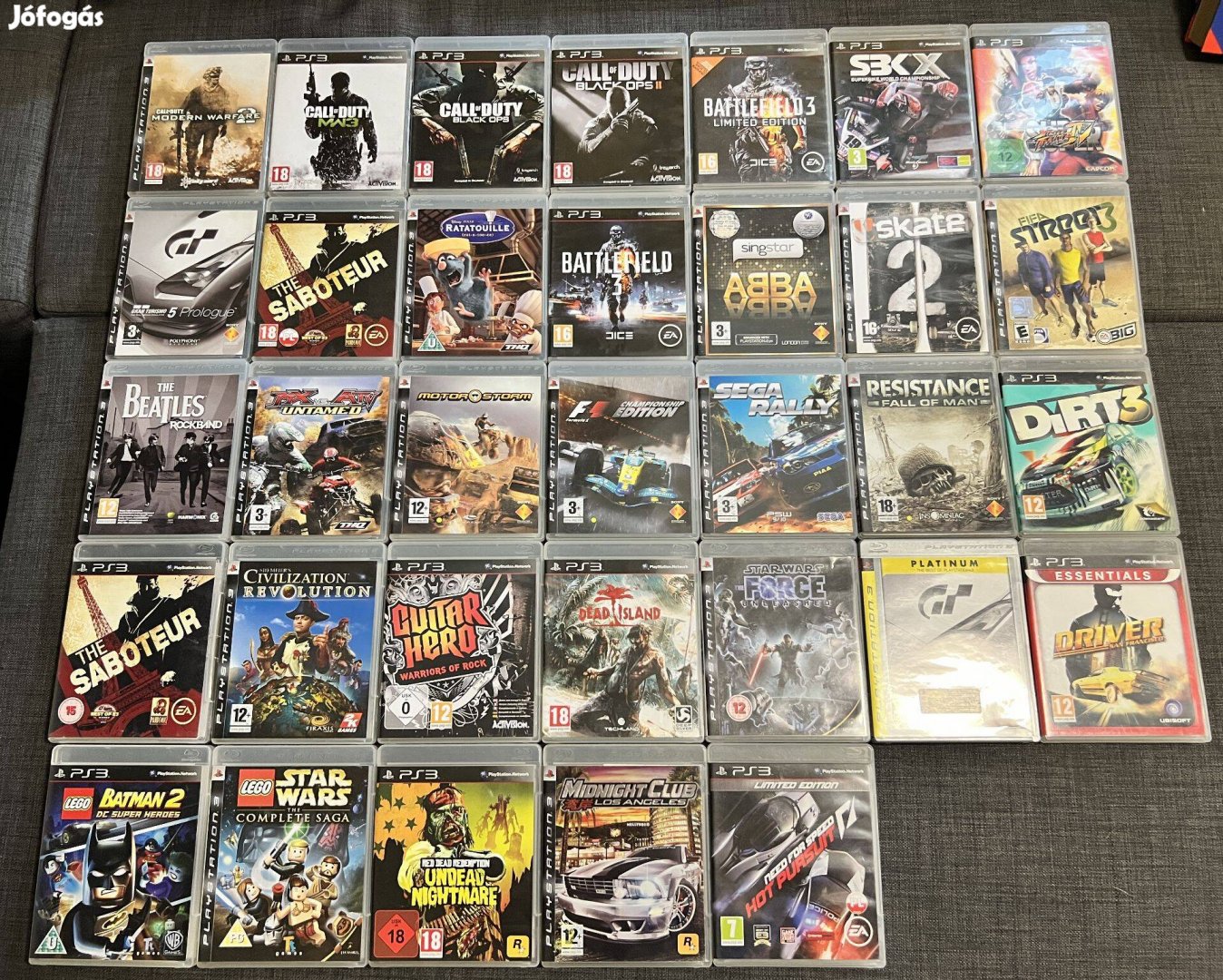 33db Eredeti Playstation 3 PS3 játék LEGO, Driver, NFS, Call of Duty