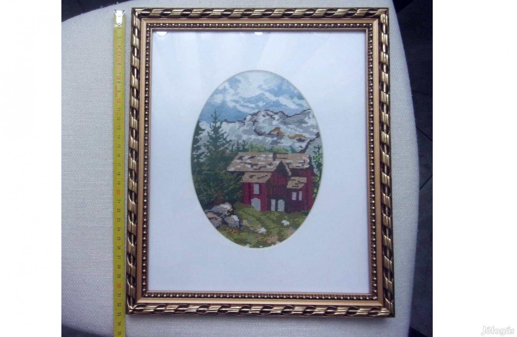 33x27 cm gobelin kép és üveglapos képkeret egyben Újpest