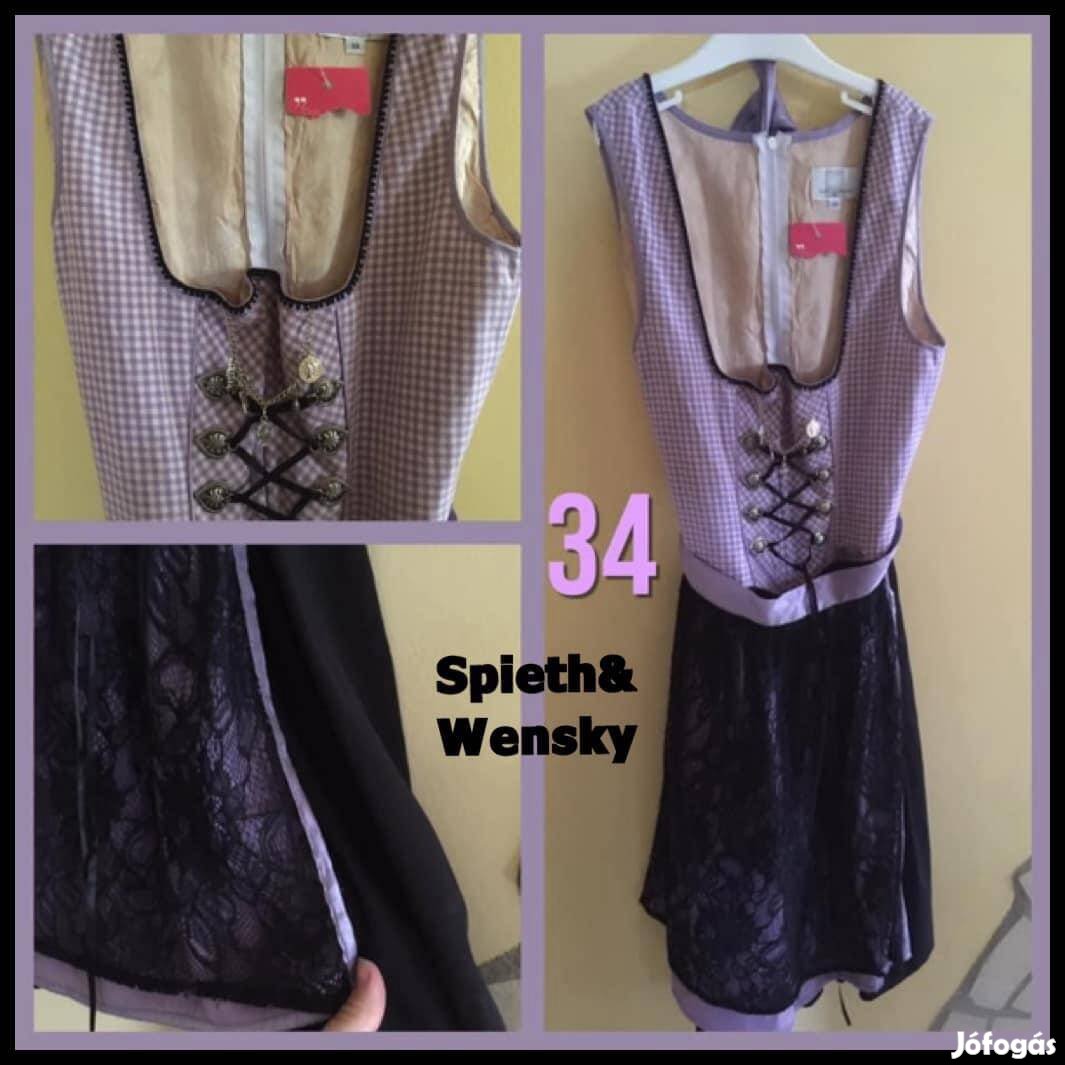 34-es lila kockás Dirndl ruha /Spieth&Wensky/