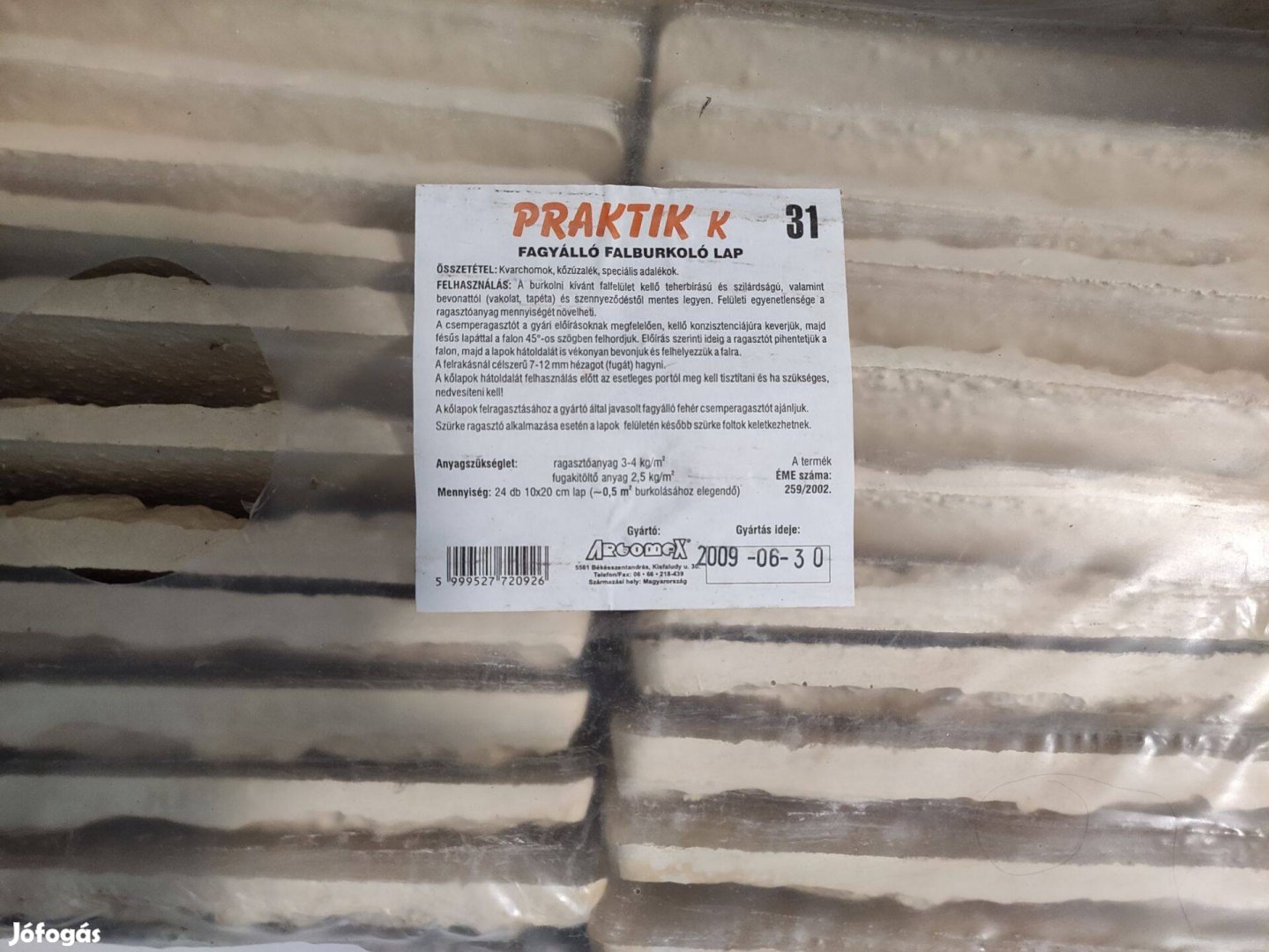 35 db új Praktik fagyálló burkoló lap 10x20 cm-es fal díszítéshez