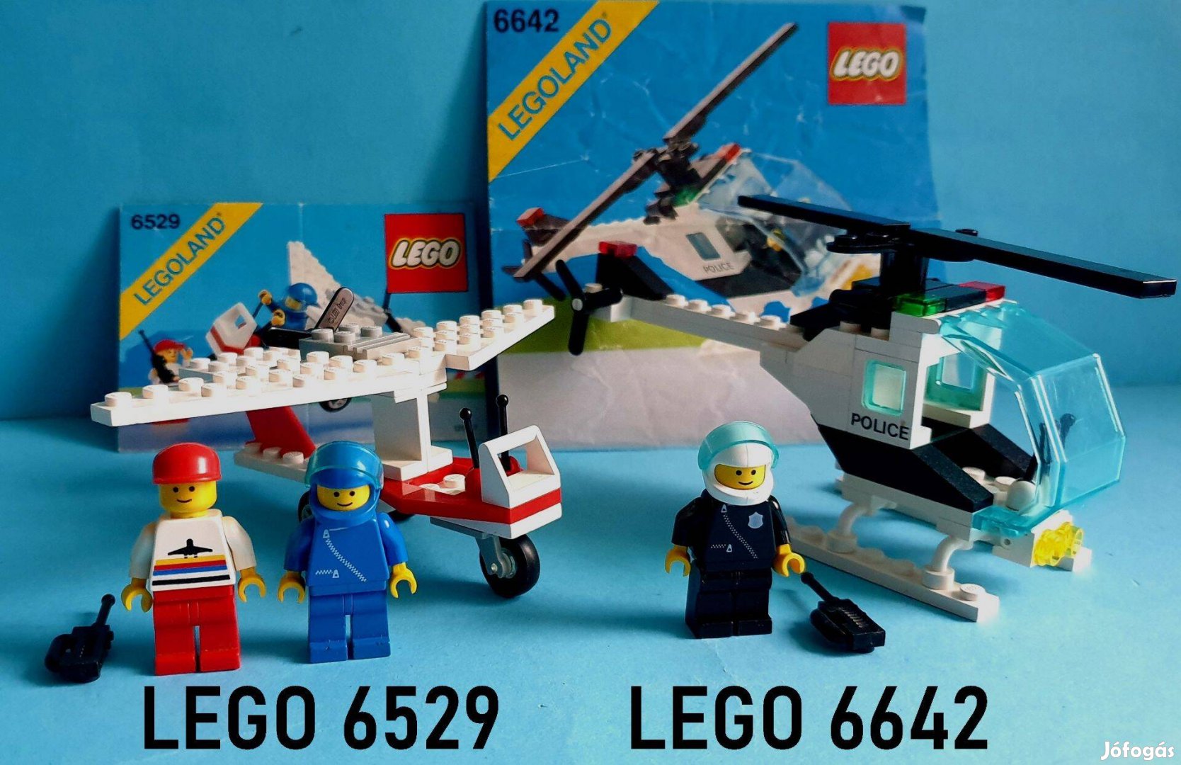 35 éves LEGO Legoland 6529 Ultra Light I, 6642 Police Helicopter