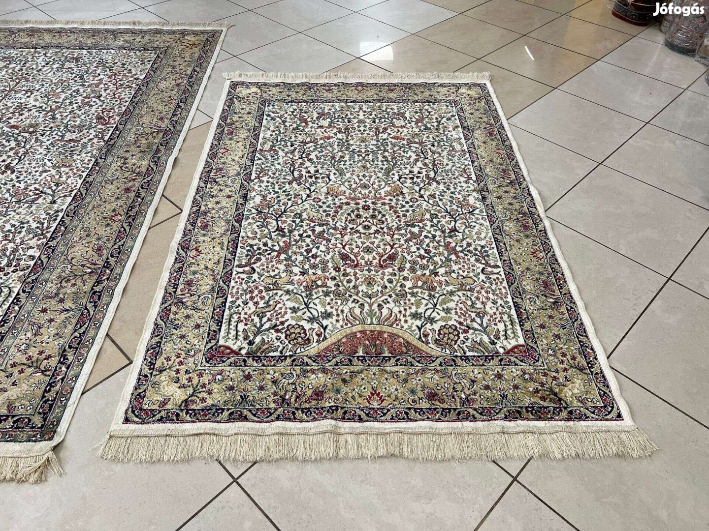 3689 Álomszép Pamut Selyem Isfahan Gépi Perzsa Szőnyeg 120X170CM Ingye