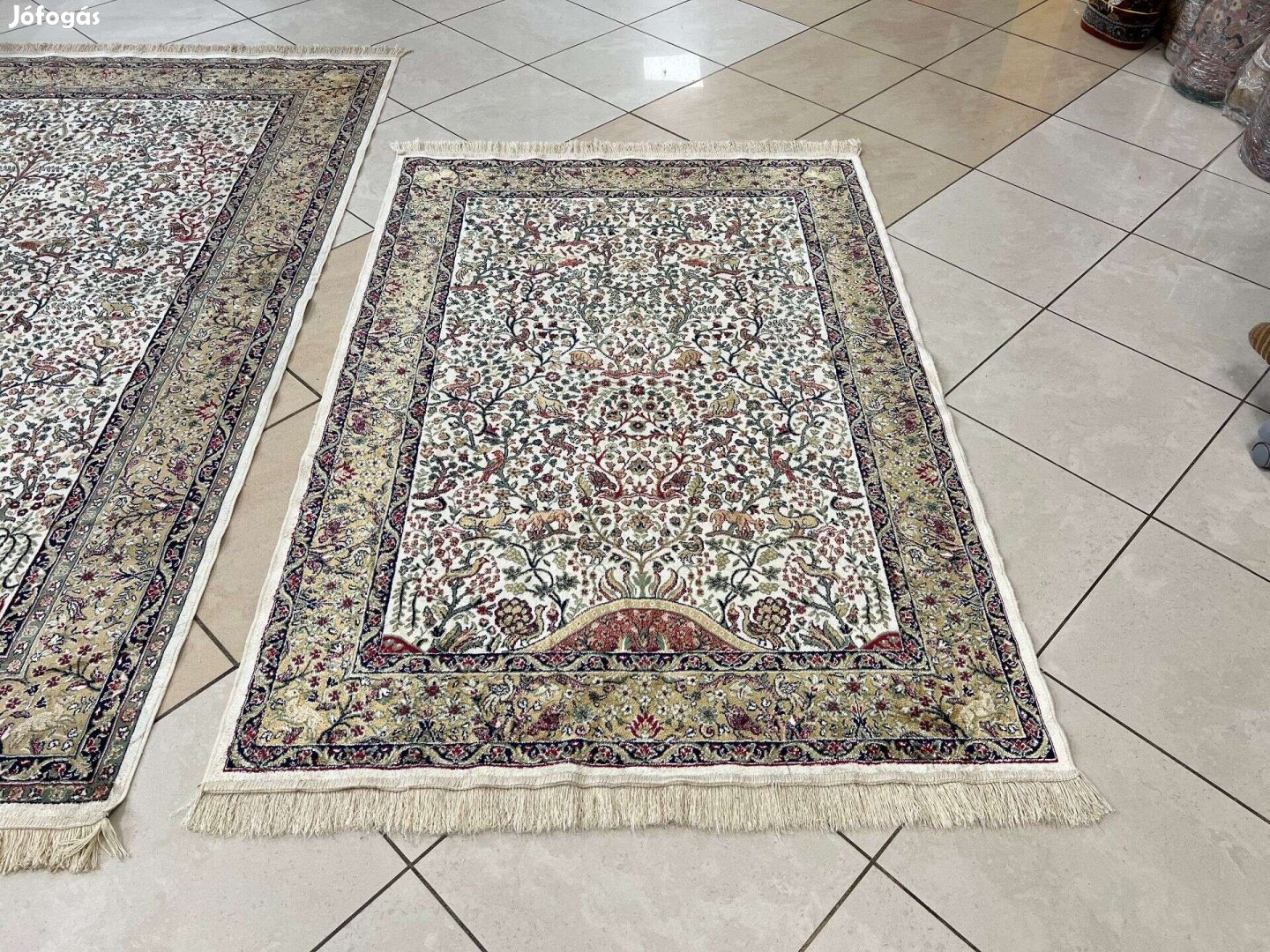 3689 Álomszép Pamut Selyem Isfahan Gépi Perzsa Szőnyeg 120X170CM Ingye