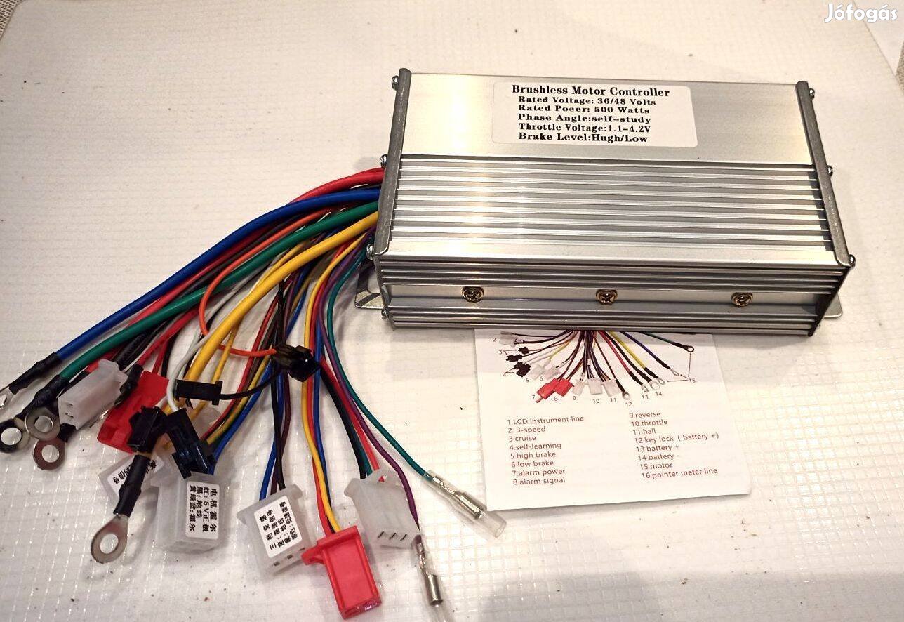 36V/48V 500W BLDC mágnes motor roller kerékpár vezérlő