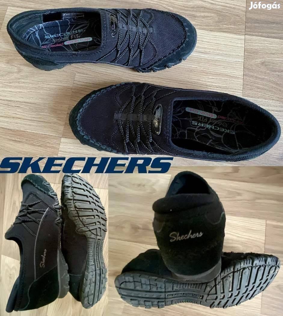 36,5-37 Skechers Relaxed Fit Memory fekete extra kényelmes cipő