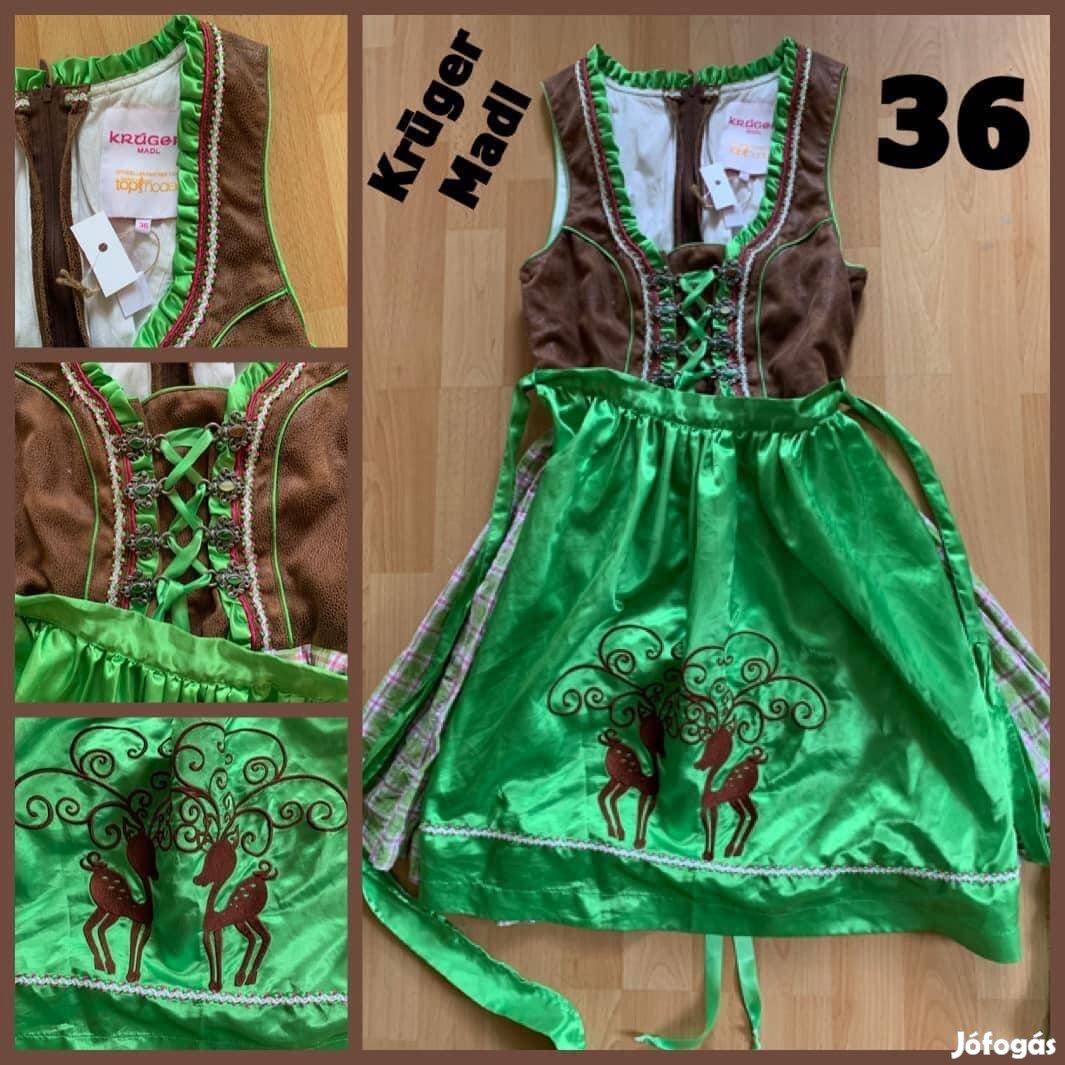 36-os barna-zöld Dirndl ruha /Krüger/